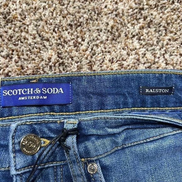 NWT Scotch & Soda Mens Blue Denim Ralston Style Slim Fit Jeans Medium Wash 28x32 - Picture 11 of 12